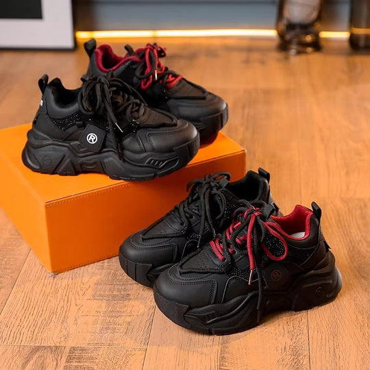 Damen Sportliche Chunky Sneakers mit atmungsaktivem Obermaterial und rutschfester Sohle EB