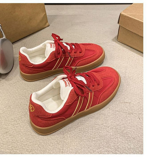 Damen Bequeme Freizeitschuhe mit robustem Obermaterial und modischer Schnürung EB
