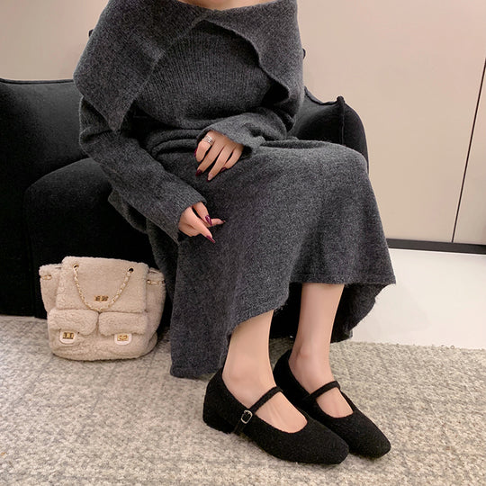 Damen elegante Ballerinas mit verstellbarem Riemen und komfortablem Fußbett EB
