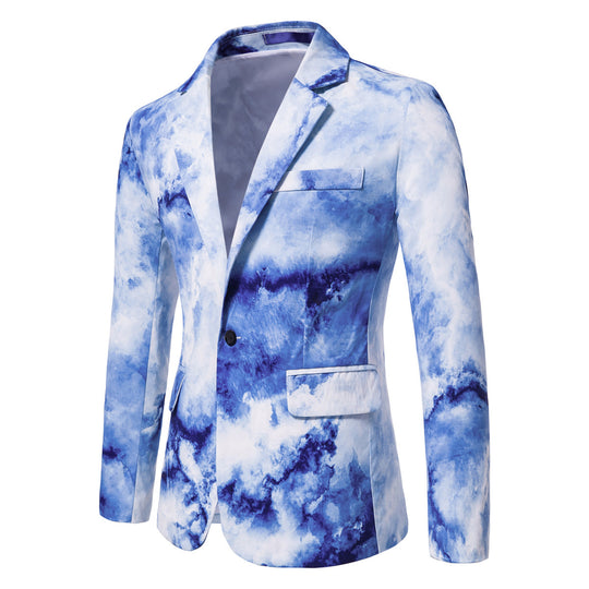 Herren eleganter Blazer im modernen Wolkenmuster EB