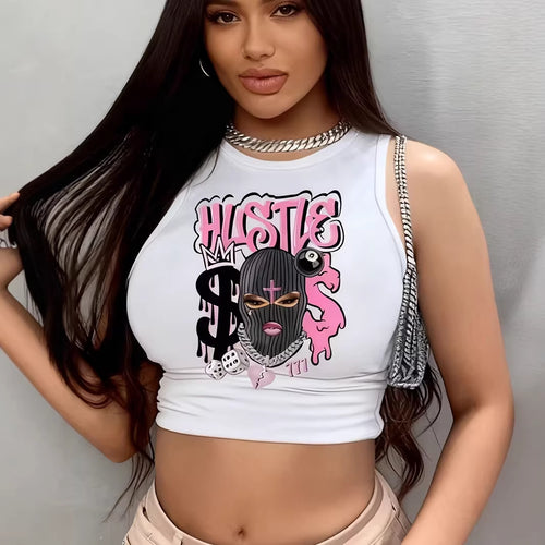 Damen Crop-Top mit auffälligem Grafikdesign EB