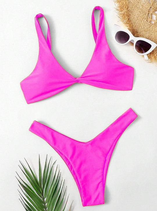 Damen Bikini-Set mit stilvoller Knotendetails EB