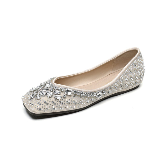 Damen Ballerinas mit funkelnden Strass-Applikationen EB