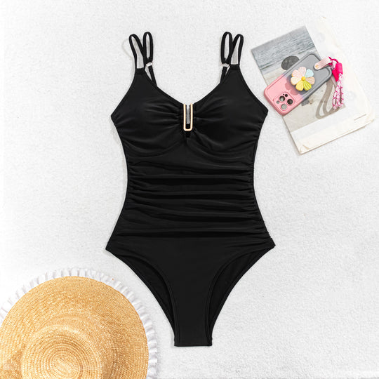 Damen Eleganter Badeanzug mit dekorativem Cut-Out und figurformendem Schnitt EB