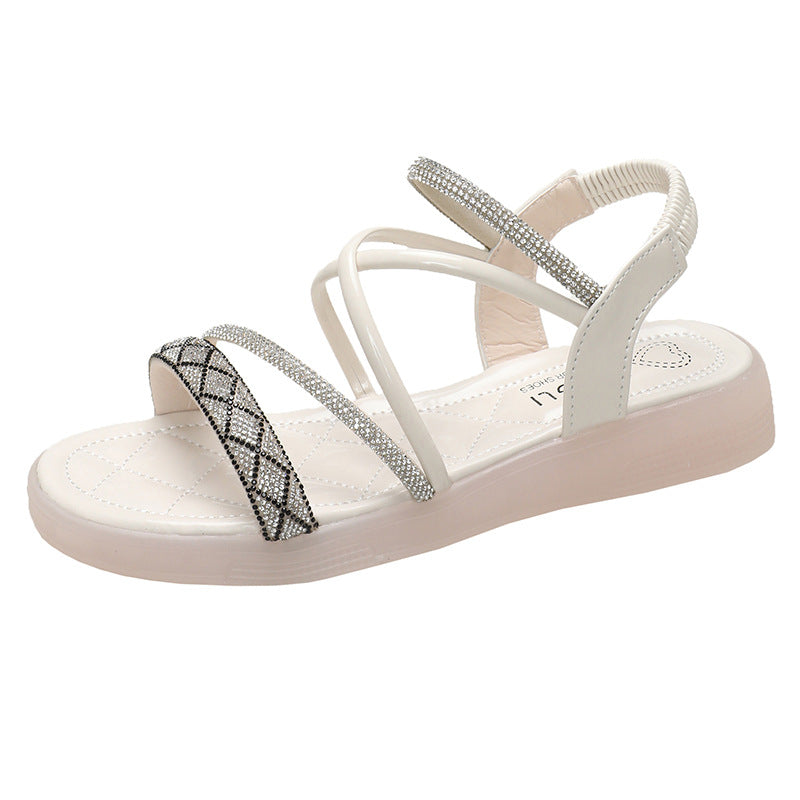 Damen Elegante und komfortable Sandalen mit dekorativem Strass-EB