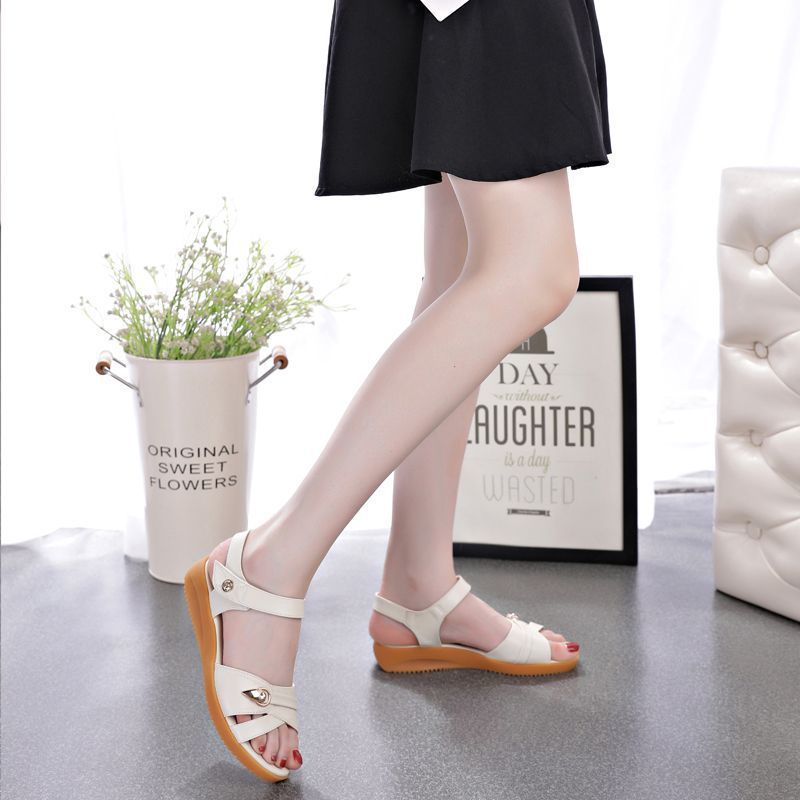 Damen Komfortable Sandalen mit dämpfendem Fußbett und modischem Riemendesign EB