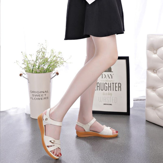 Damen Komfortable Sandalen mit dämpfendem Fußbett und modischem Riemendesign EB
