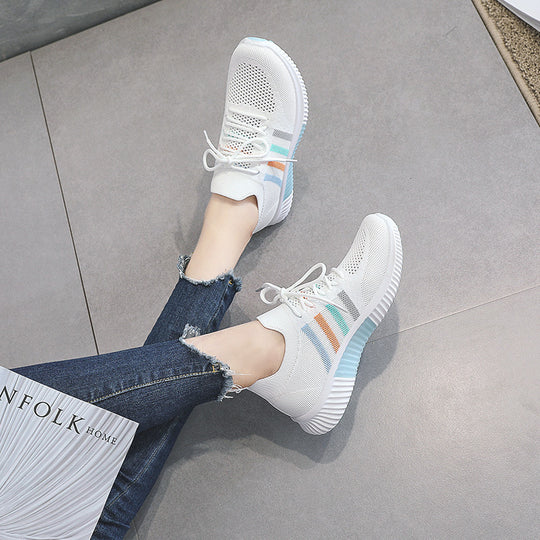 Damen Leichte Freizeit-Sneaker mit atmungsaktiver Mesh-Oberfläche und flexibler Laufsohle EB