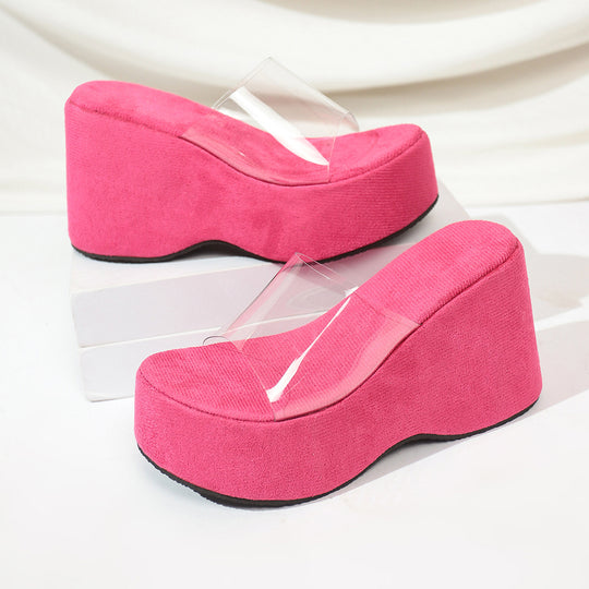 Damen Wedge-Sandalen mit modischem Plateau und geschlossenen Riemen EB