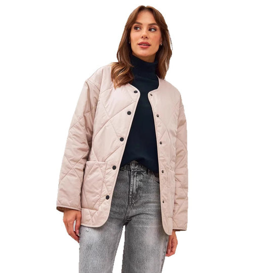 Damen gesteppte Freizeitjacke mit hoch geschlossenem Kragen und modischem Schnitt EB