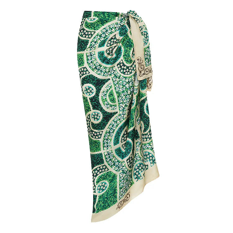 Damen Einteiler Badeanzug mit kunstvollem Blumenmuster EB