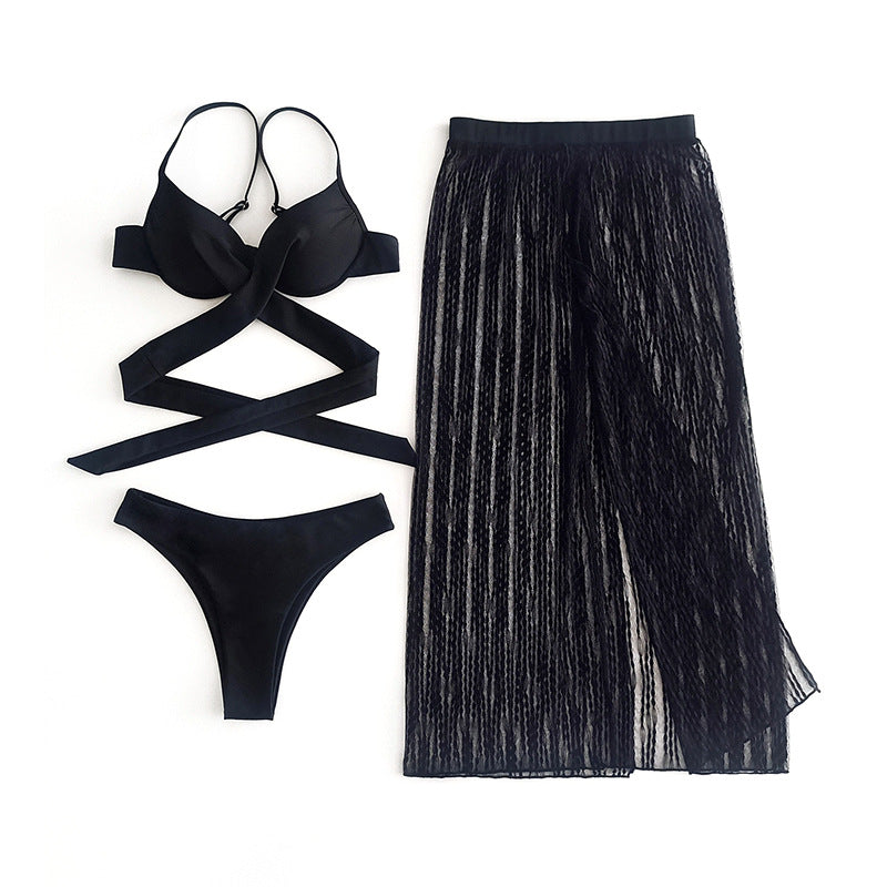 Damen Bikiniset mit elegantem Transparenz-Rock EB