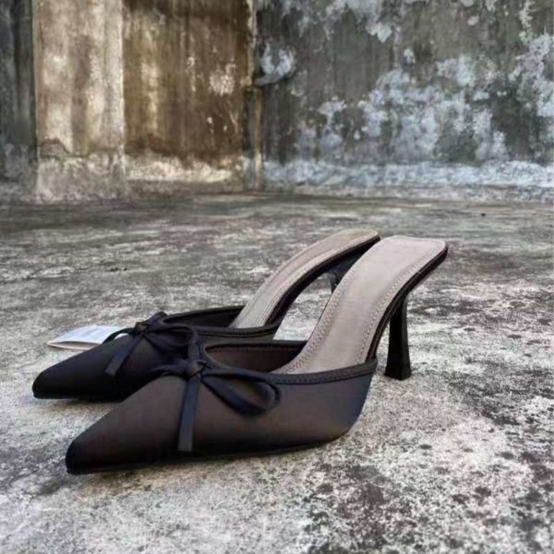 Damen elegante Slingback-Pumps mit feiner Schleifenverzierung EB