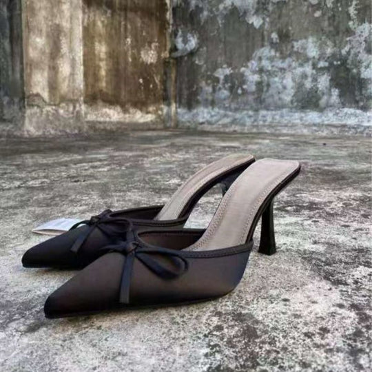 Damen elegante Slingback-Pumps mit feiner Schleifenverzierung EB