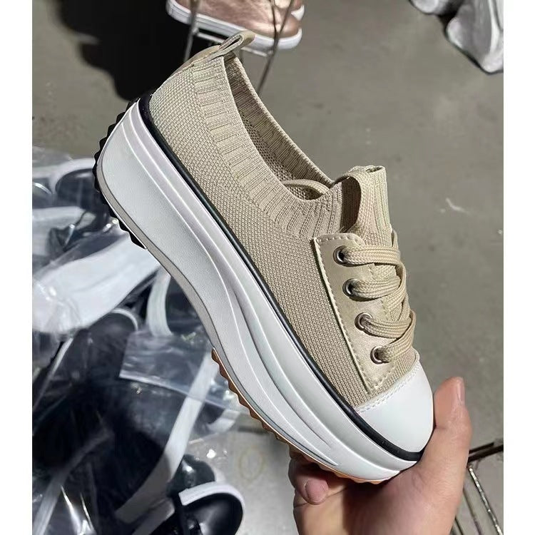 Damen Modische Plateausneakers mit elastischer Sohle EB
