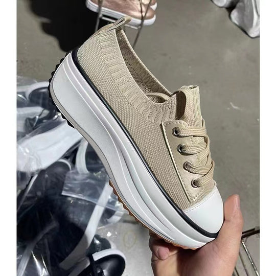 Damen Modische Plateausneakers mit elastischer Sohle EB