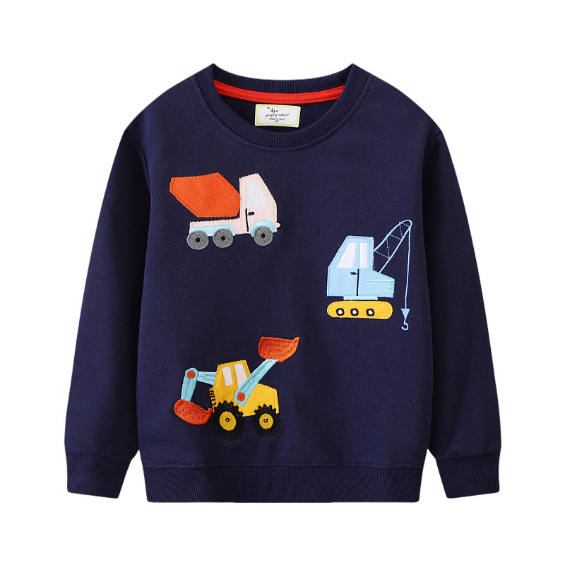 Jungen Sweatshirt mit kreativem Baustellenfahrzeug-Design EB