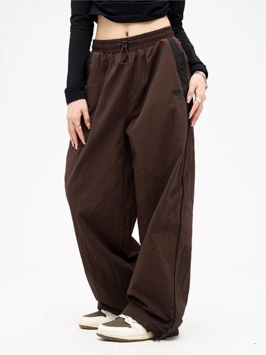 Damen weite Freizeithose mit elastischem Bund und seitlichen Reißverschlüssen EB