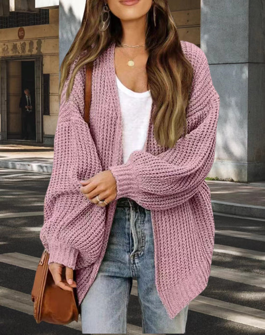 Damen Grobstrick Cardigan mit weitem Schnitt EB