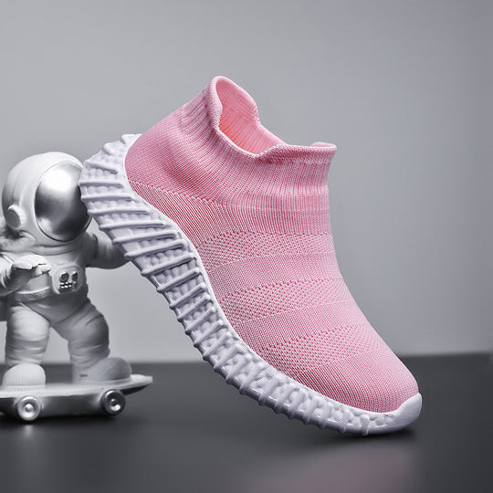 Damen Strick-Sneaker mit elastischem Abschluss und rutschfester Sohle EB
