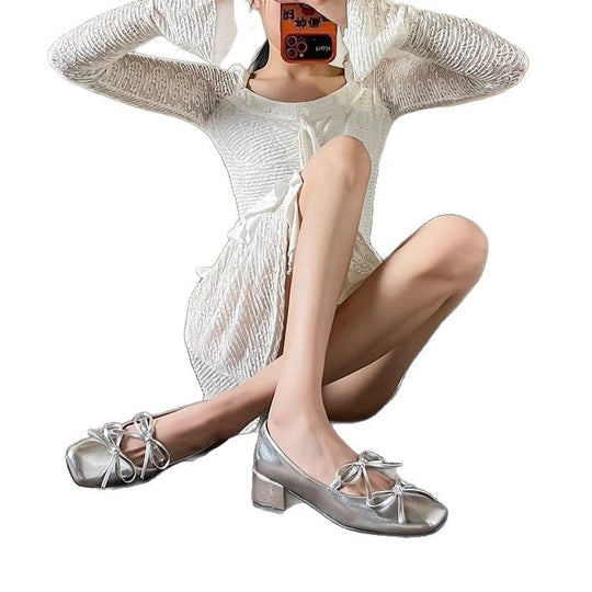Damen Bequeme Ballerina mit glänzenden Akzenten EB