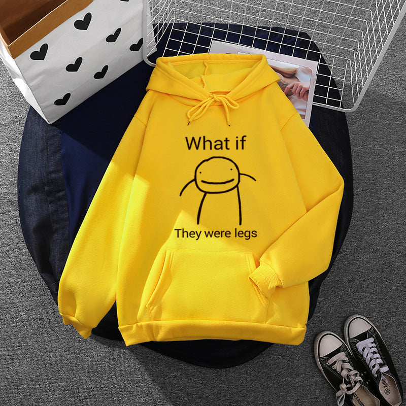 Damen nan Kapuzenpullover mit minimalistischer Grafik, lockerer Oversize-Passform und Kängurutasche EB