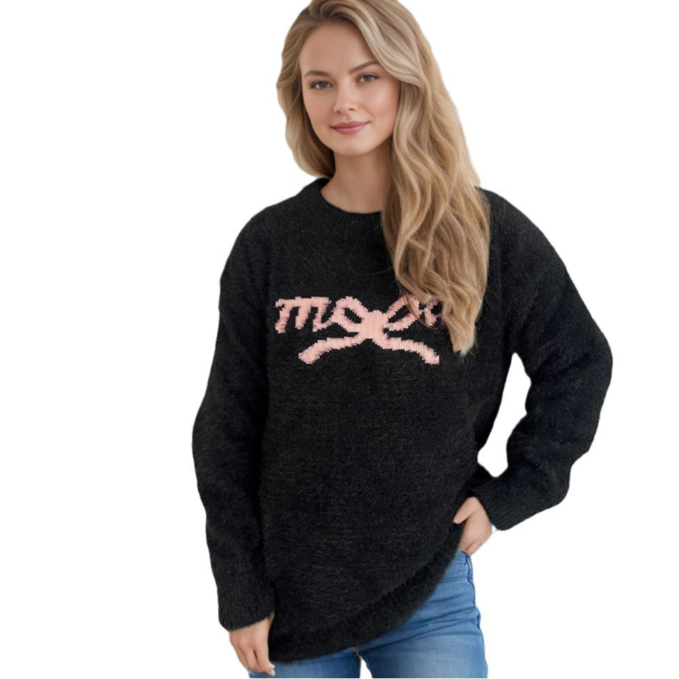 Damen Pullover mit herzigem Motiv und weichem Material EB