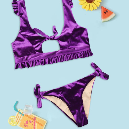 Damen Bikini-Set mit dezentem Cut-Out und Rüschendetails EB