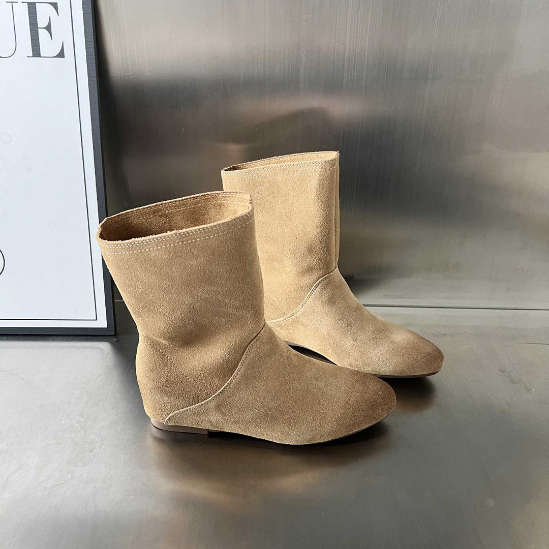 Damen stilvolle Ankle Boots aus hochwertigen Veloursleder EB