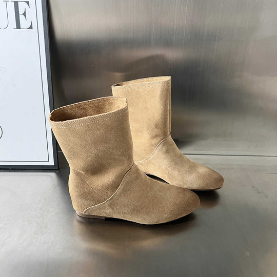 Damen stilvolle Ankle Boots aus hochwertigen Veloursleder EB