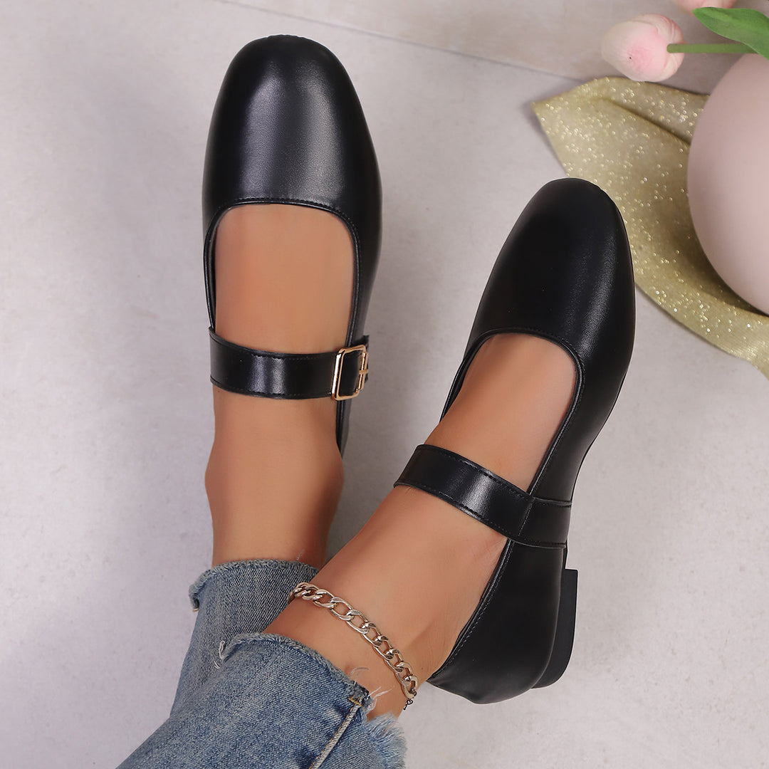 Damen Ballerina-Schuhe mit verstellbarem Riemendesign und bequemem Fußbett EB