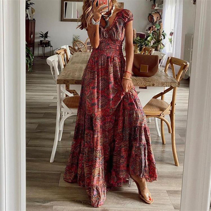 Damen Maxikleid mit romantischem Design und raffinierten Rüschendetails EB