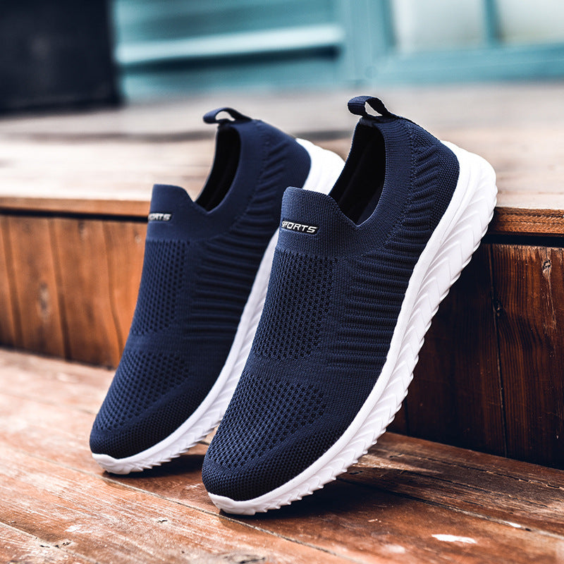 Damen Bequeme Slip-On Freizeitschuhe mit elastischem Strickoberteil EB