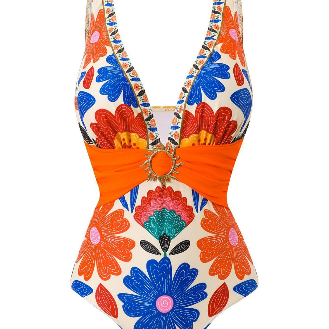 Damen Mehrteiliges Badeanzug-Set mit floralen Motiven EB
