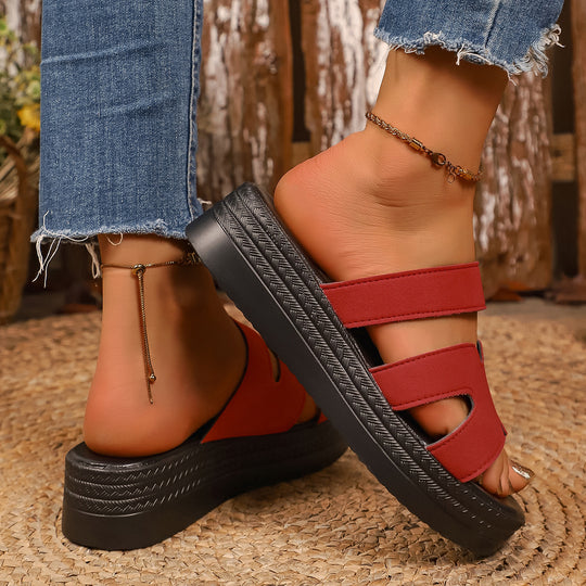 Damen Wedge-Pantoletten mit komfortablem Riemendesign und atmungsaktiver Sohle EB