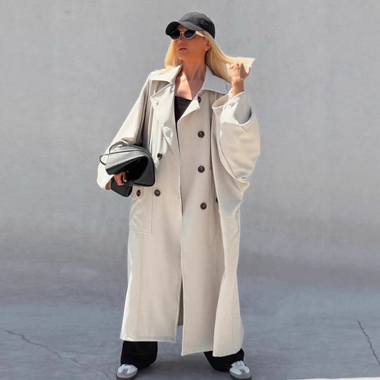 Damen Oversized Trenchcoat mit kreativem Schnitt und einzigartigen Details EB