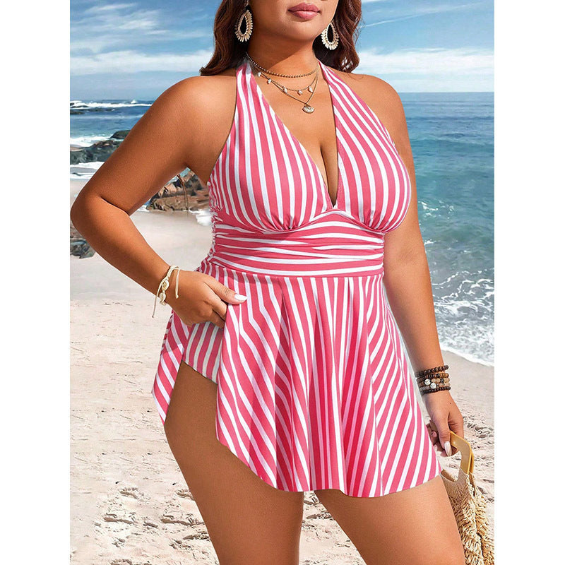 Damen Strandkleid mit raffiniertem Wickeldesign EB