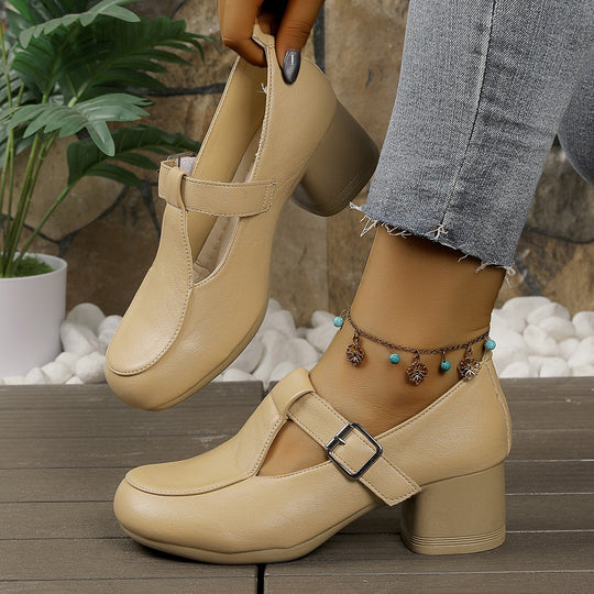 Damen elegante Absatzsandalen mit modischer Schnallenoptik EB