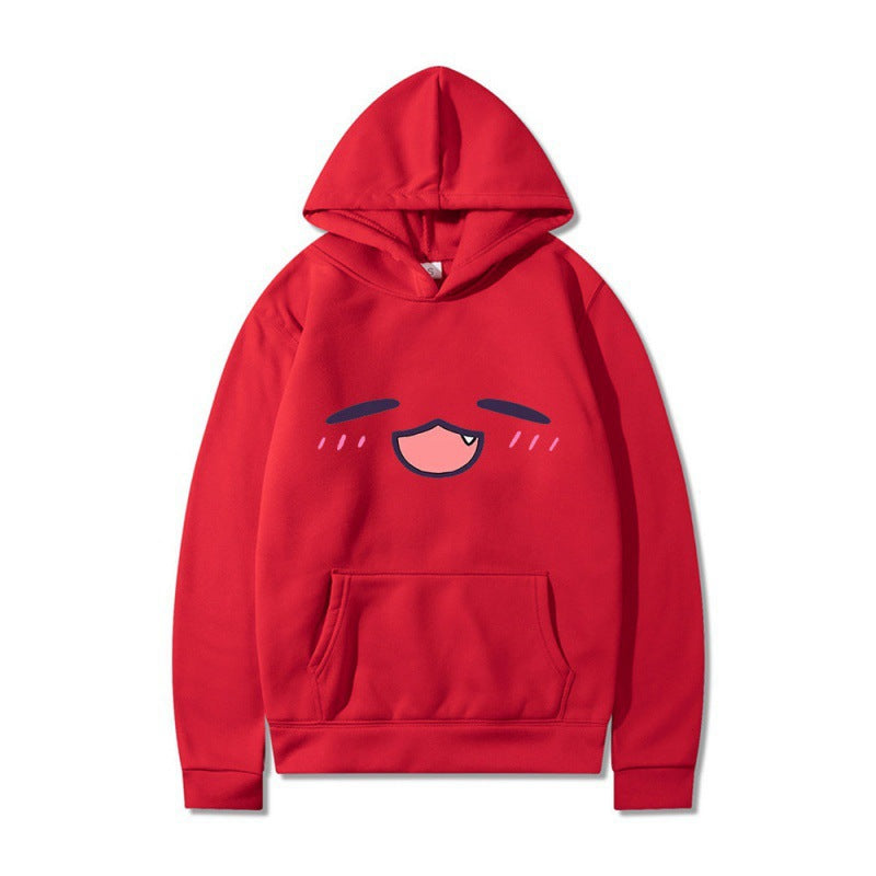 Damen Kapuzenpullover mit fröhlichem Cartoon-Gesicht und bequemer Passform EB