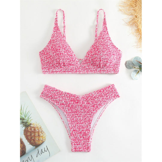 Damen Triangel-Bikini-Set mit gerafftem Detail EB
