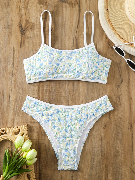Damen Bikini-Set mit elegantem Blumendesign EB
