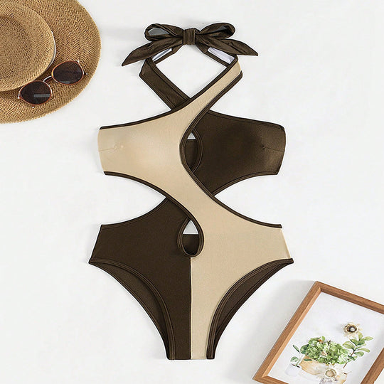 Damen Einteiliger Badeanzug mit raffiniertem Schnitt und modischem Cut-Out EB