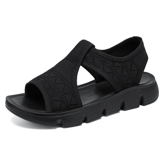 Damen Bequeme Sandalen mit elastischen Riemen und rutschfester Sohle EB