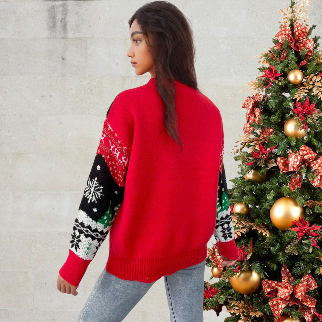 Damen Weihnachtspullover mit festlichen Motiven und bequemer Passform EB