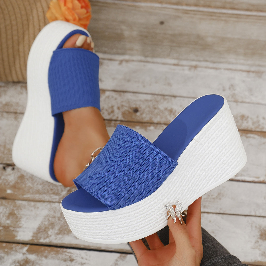 Damen Wedge-Pantoletten mit komfortablem Fußbett und flexiblem Obermaterial EB