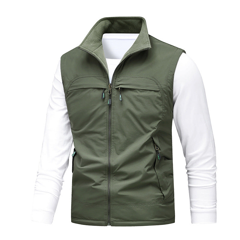 Herren Angler- und Reiseweste mit perforiertem Innenfutter, verdeckten Reißverschlusstaschen und verstellbarem Saum EB