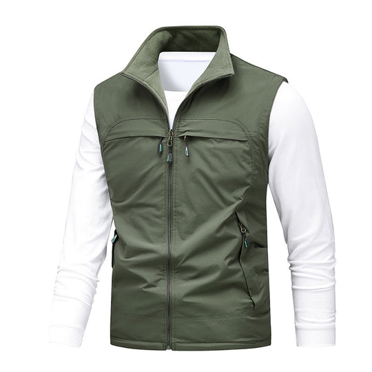 Herren Angler- und Reiseweste mit perforiertem Innenfutter, verdeckten Reißverschlusstaschen und verstellbarem Saum EB