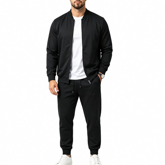 Herren nan sportives zweiteiliges Jogginganzug-Set mit Bomberjacke und konisch zulaufender Jogginghose EB