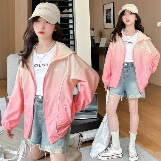 Damen nan leichte Übergangsjacke mit Kapuze elastischen Bündchen und Reißverschlusstaschen R&B