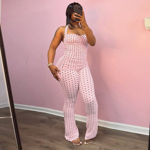 Damen Eleganter Crop-Top und Flared-Hosen Set EB
